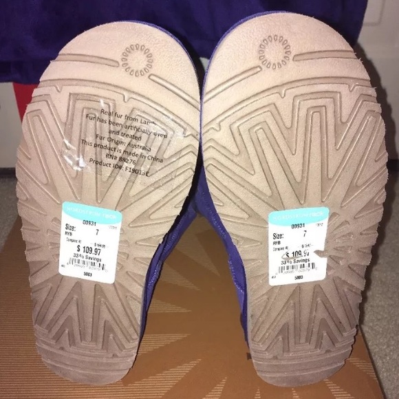 NEW UGG  "Bailey Button" Royal Blue Boots Size 7 - Picture 4 of 7